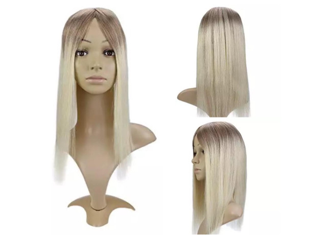 Peruca partiala Blond Nisipiu/Light Grey